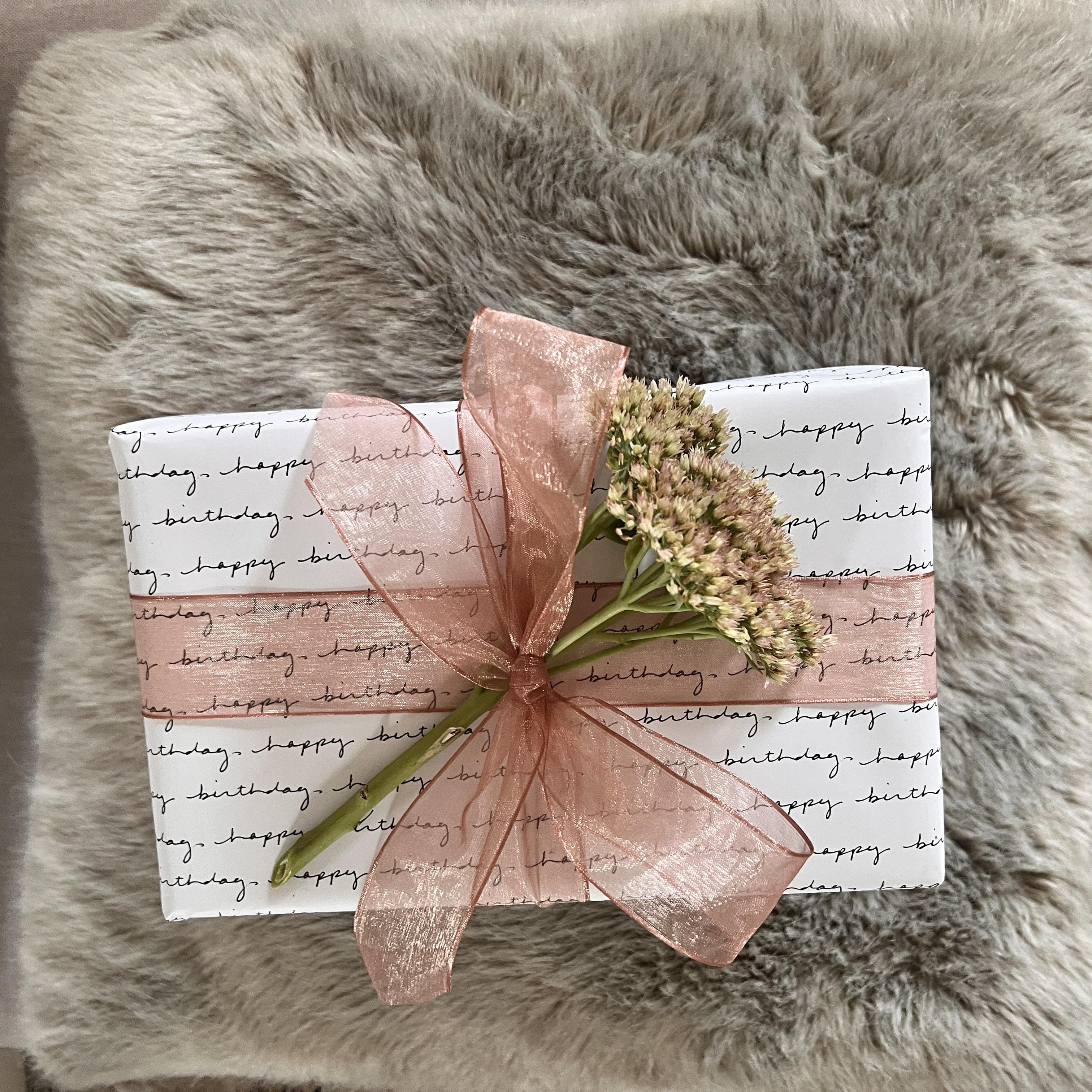 Elegant Floral Birthday Wrap