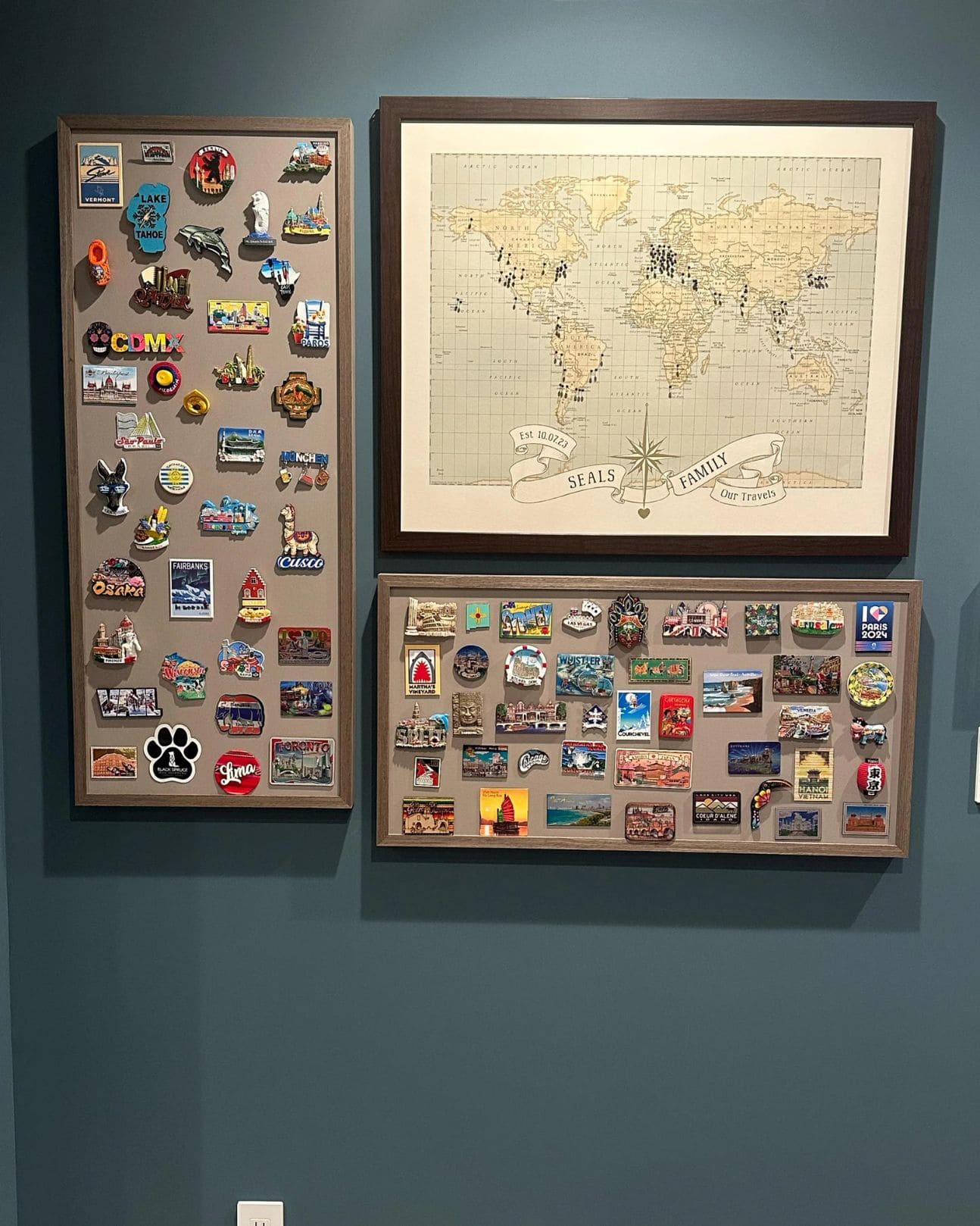 Family Travel Magnet Wall Gallery