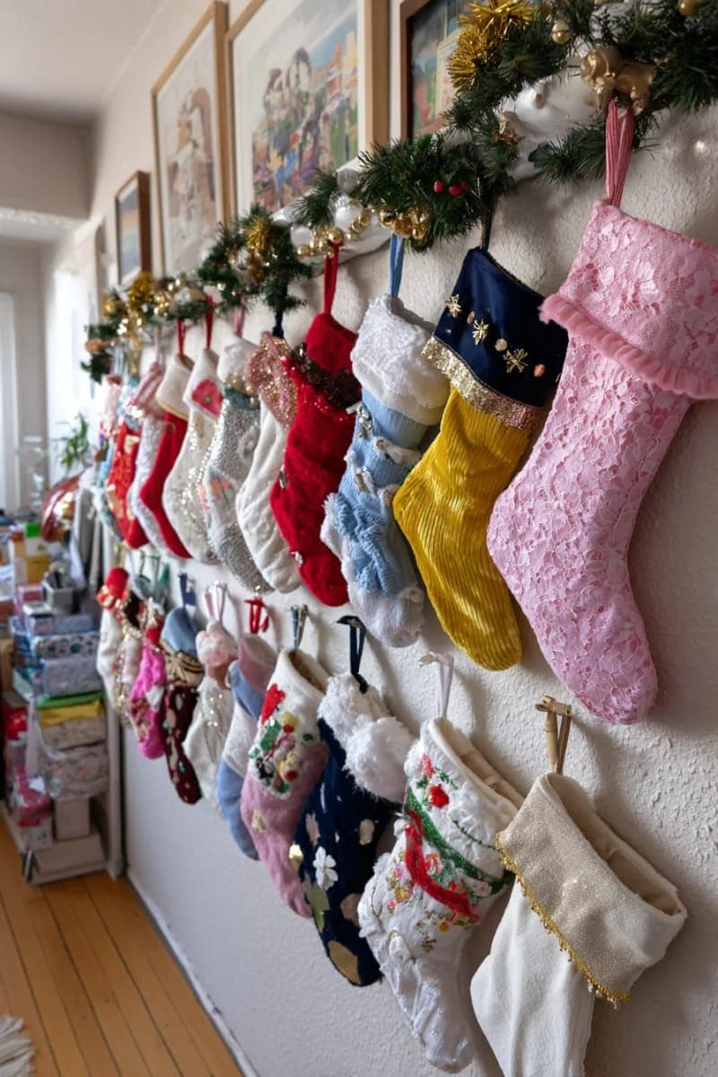 Festive Hallway Stocking Parade