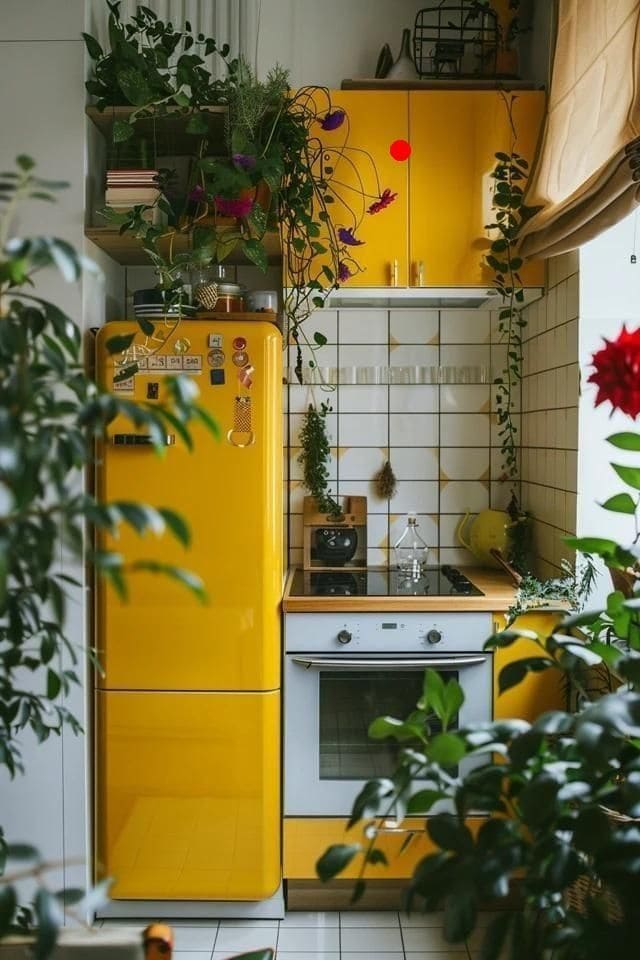 Golden Urban Jungle Kitchen