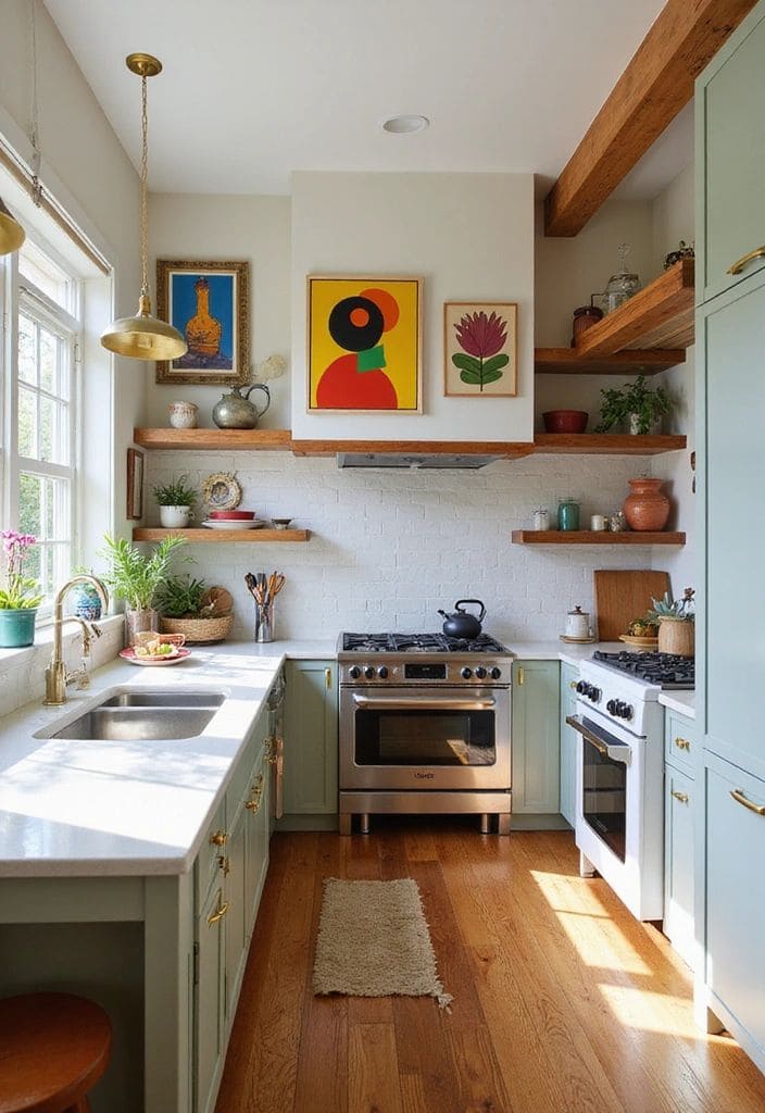 Light-Filled Retro Pastel Kitchen