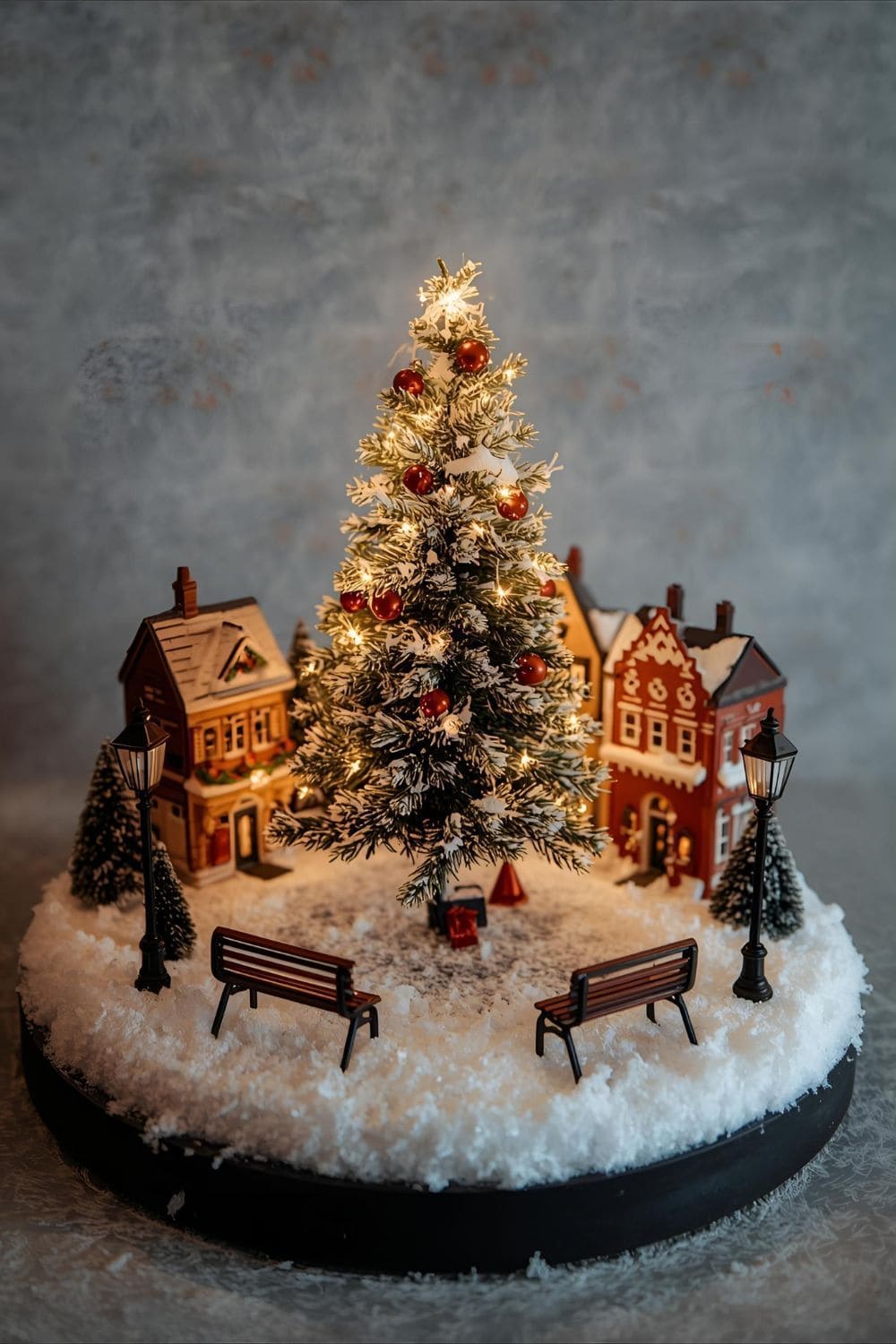 Mini Christmas Village Centerpiece