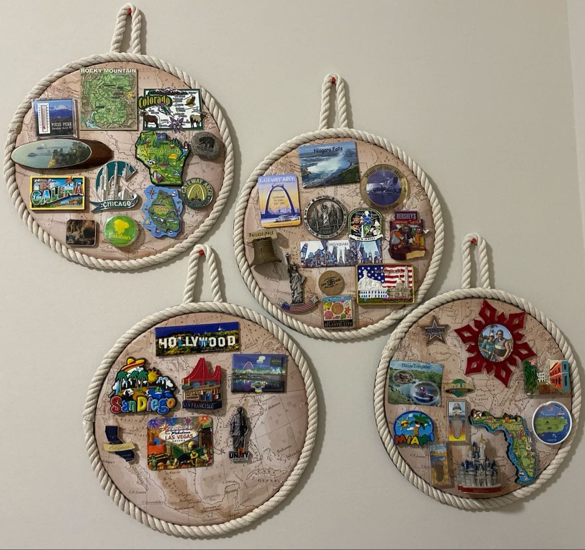 Nautical Map Magnet Rounds