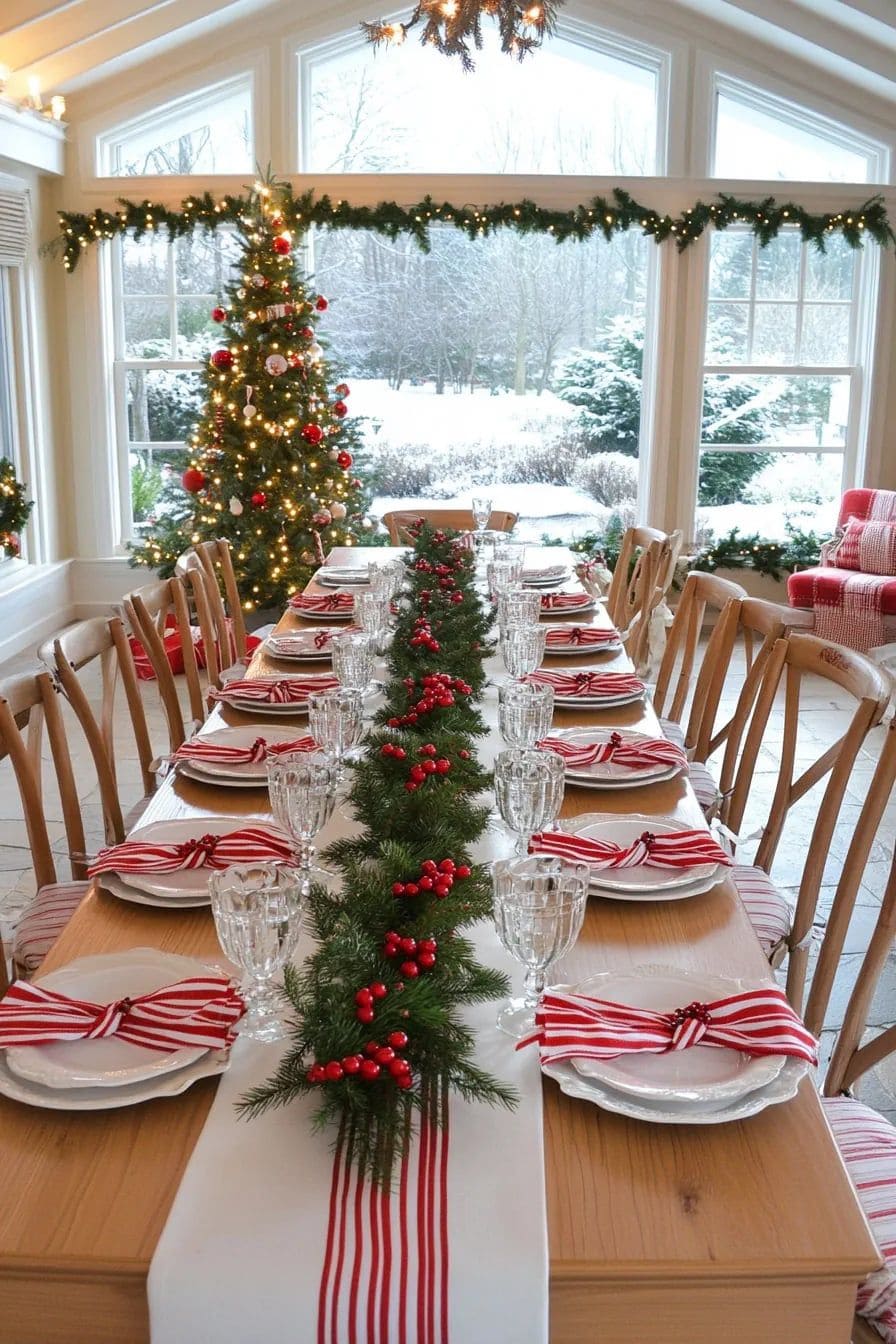 Peppermint Forest Christmas Table Runner