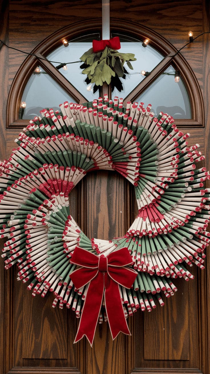 Peppermint Paper Roll Wreath