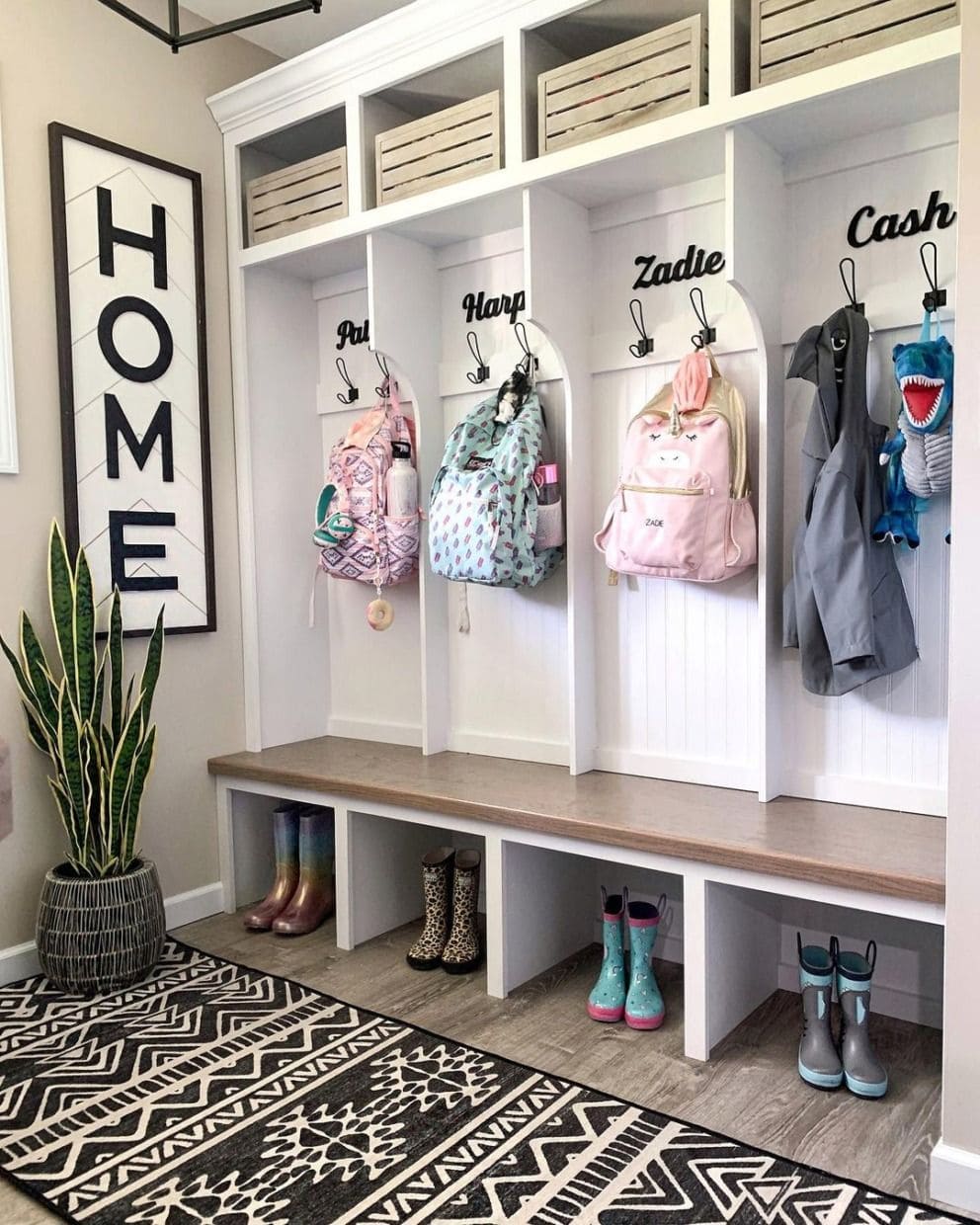 Playful Family Mudroom Station