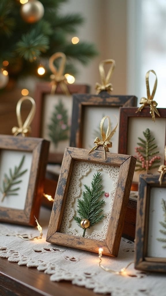 Rustic Evergreen Framed Ornaments
