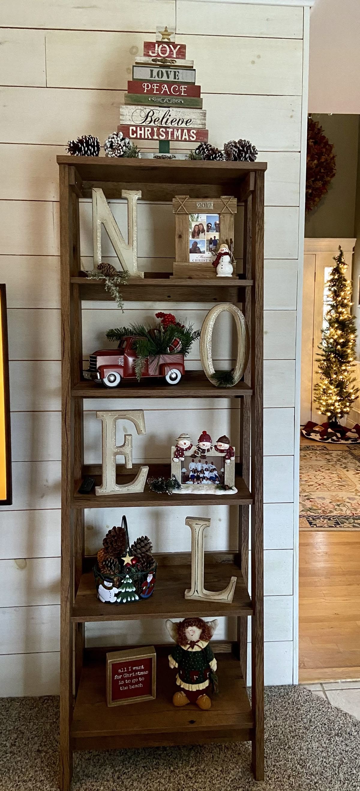 Rustic NOEL Christmas Shelf