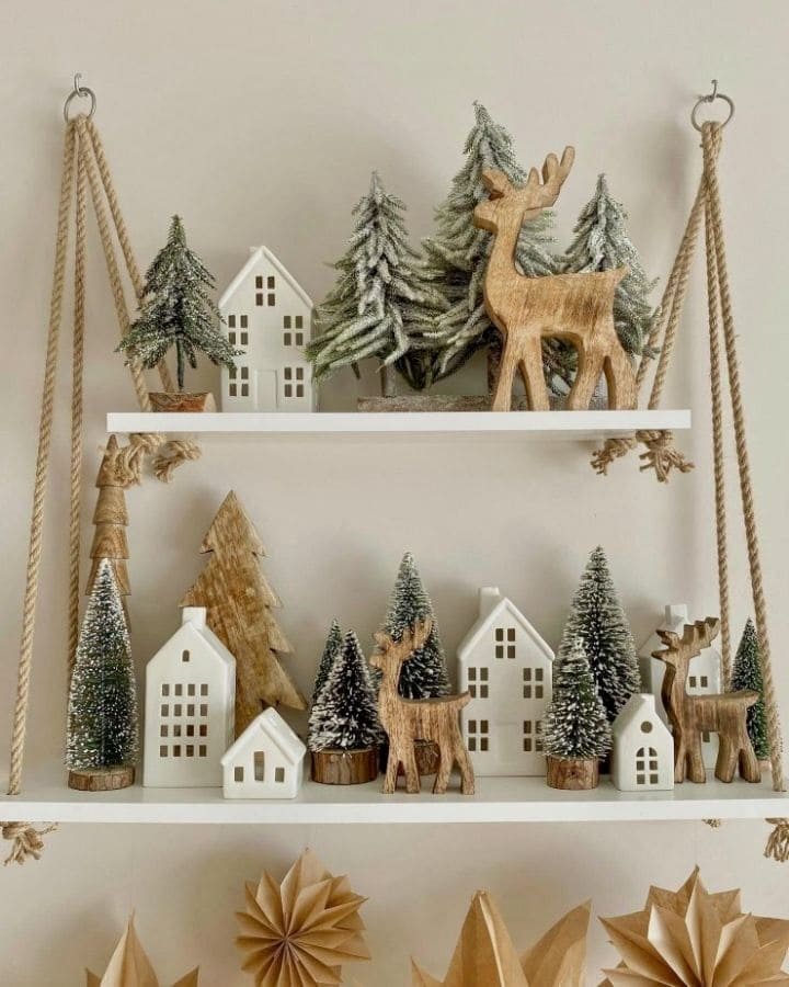 Scandinavian Woodland Christmas Shelf
