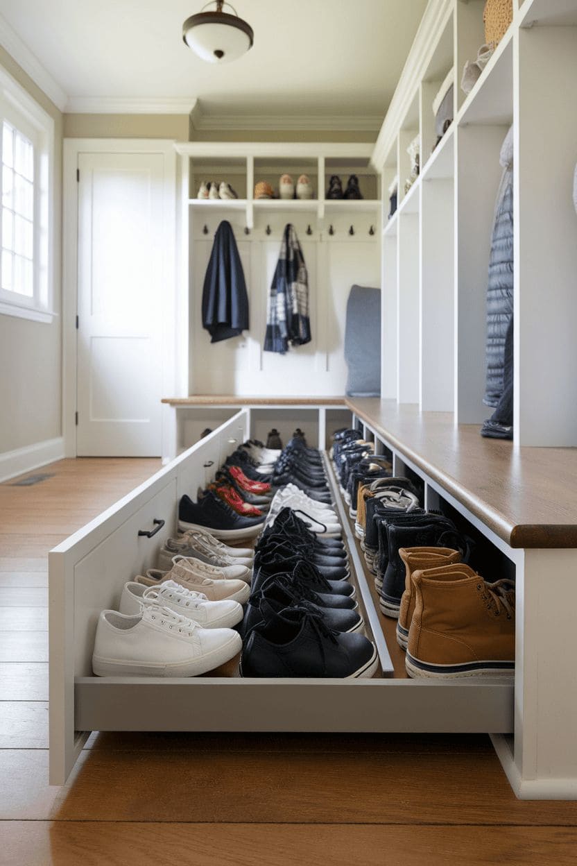 Smart Hidden Shoe Storage Mudroom