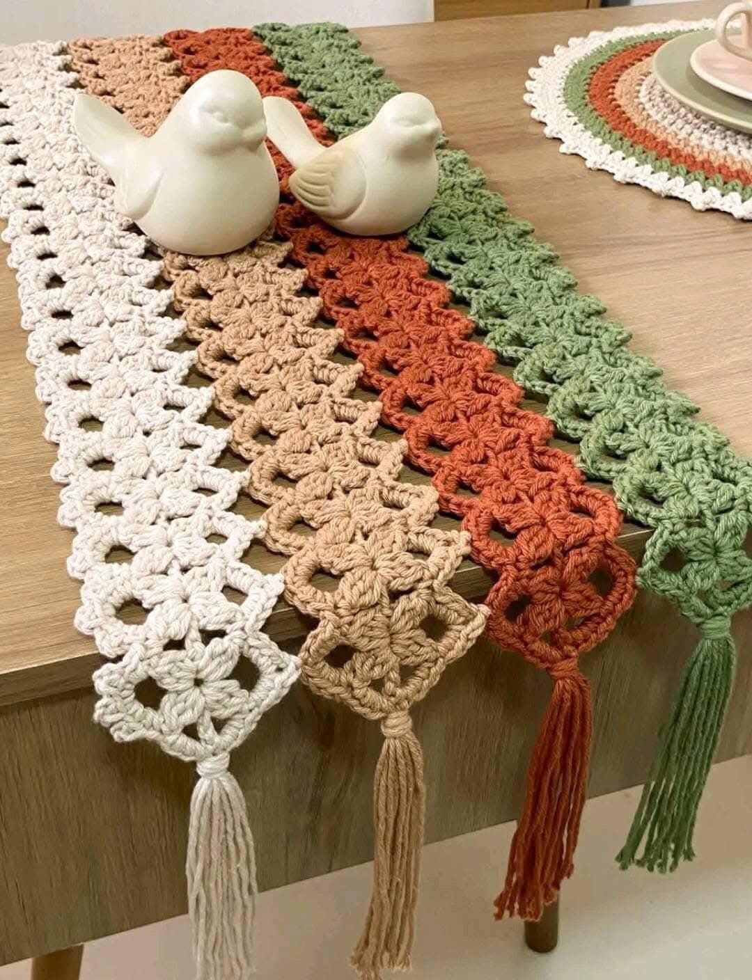 Soft Meadow Crochet Table Runner
