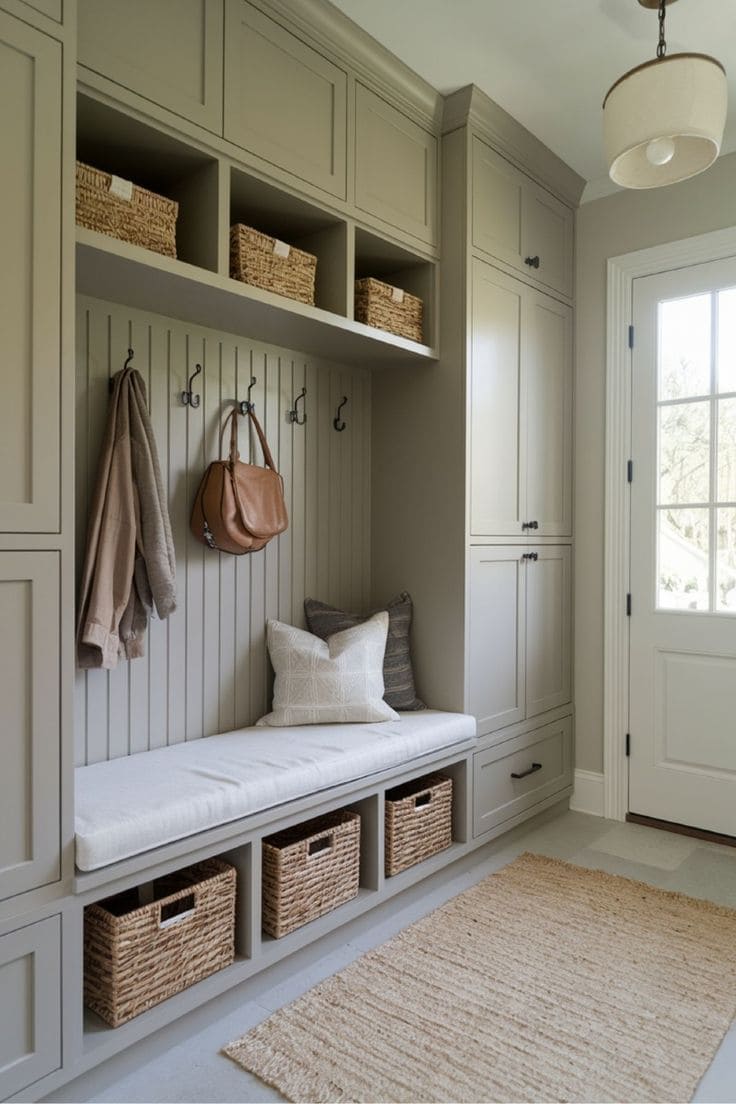 Soft Taupe Mudroom Haven