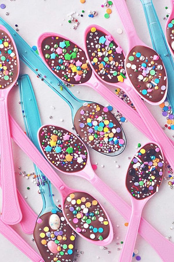 Sprinkle Party Chocolate Spoons
