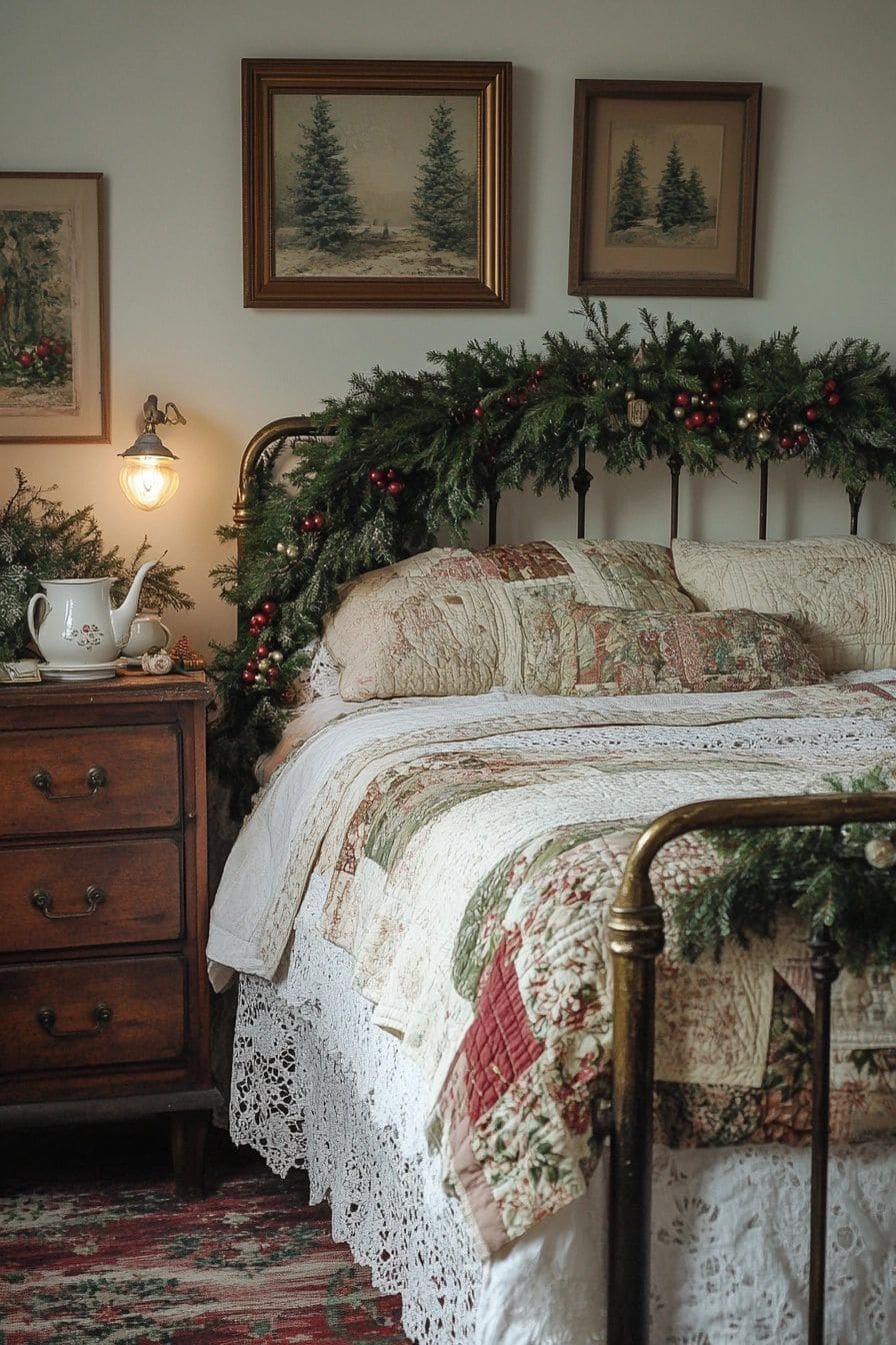 Vintage Christmas Bedroom Retreat