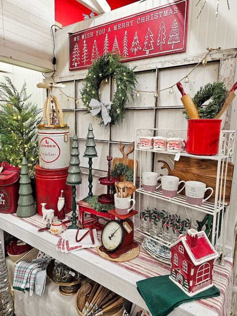 Vintage Christmas Kitchen Display