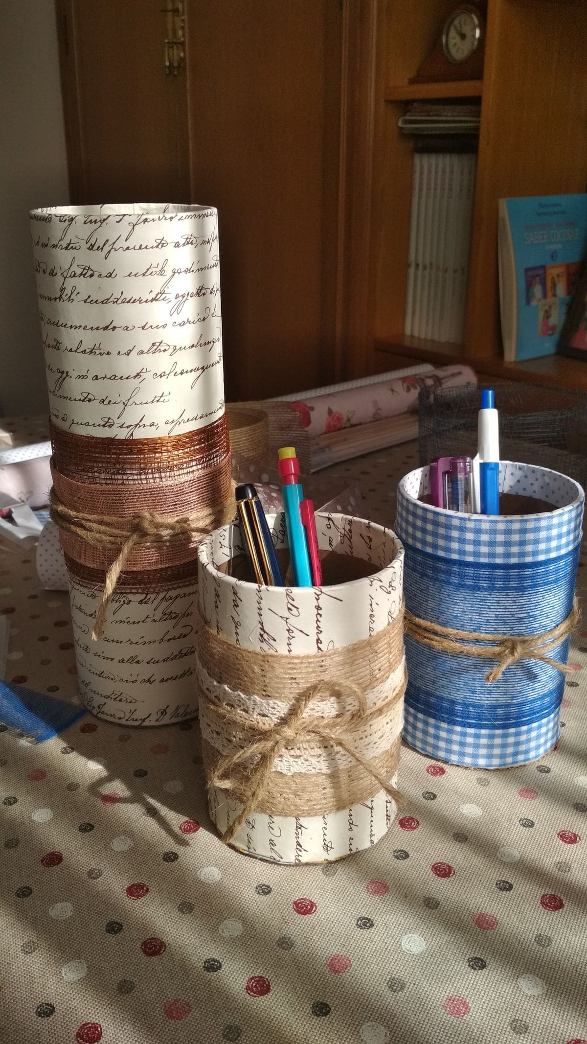 Vintage Cottage Core Desk Canisters