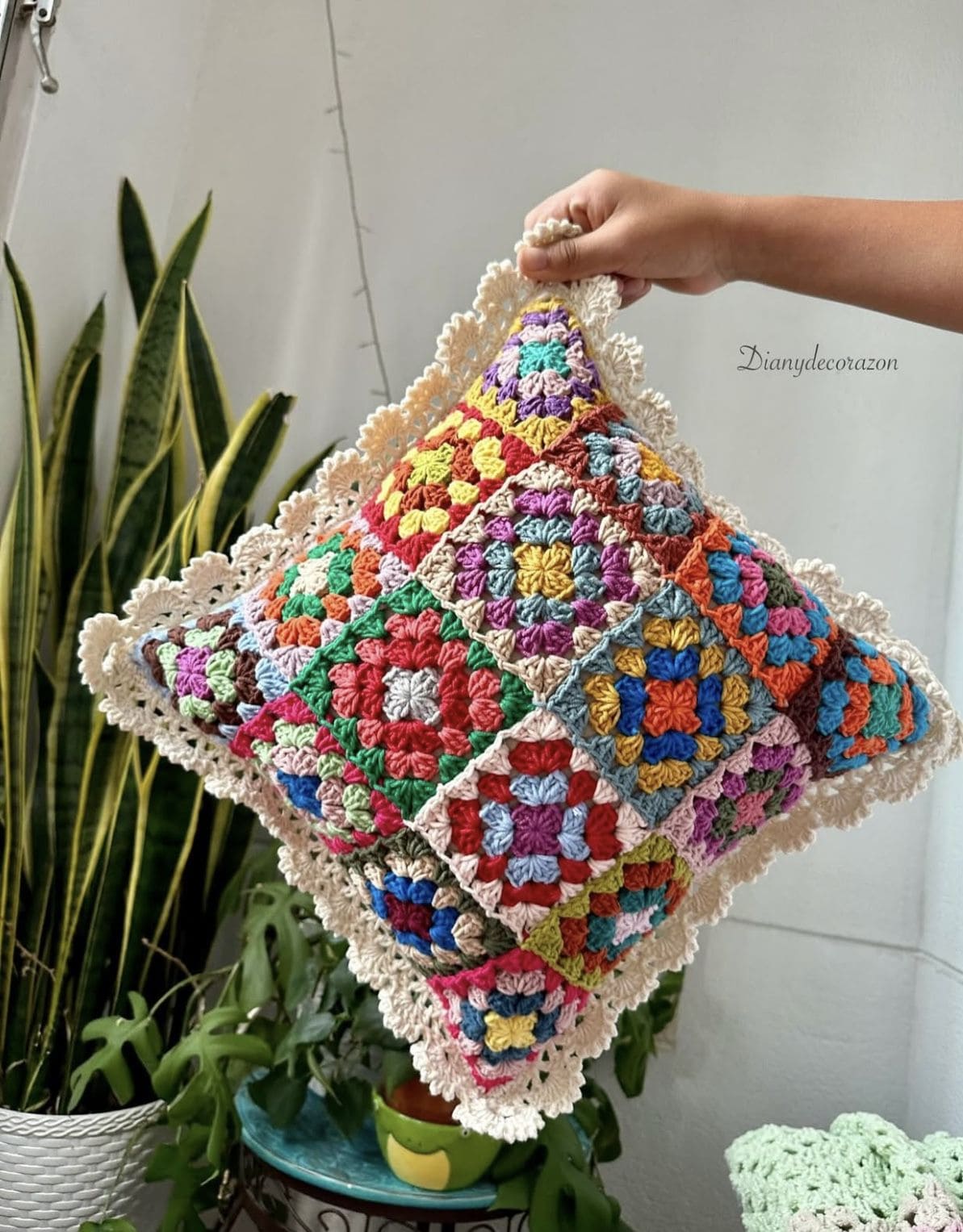 Vintage Granny Square Cushion