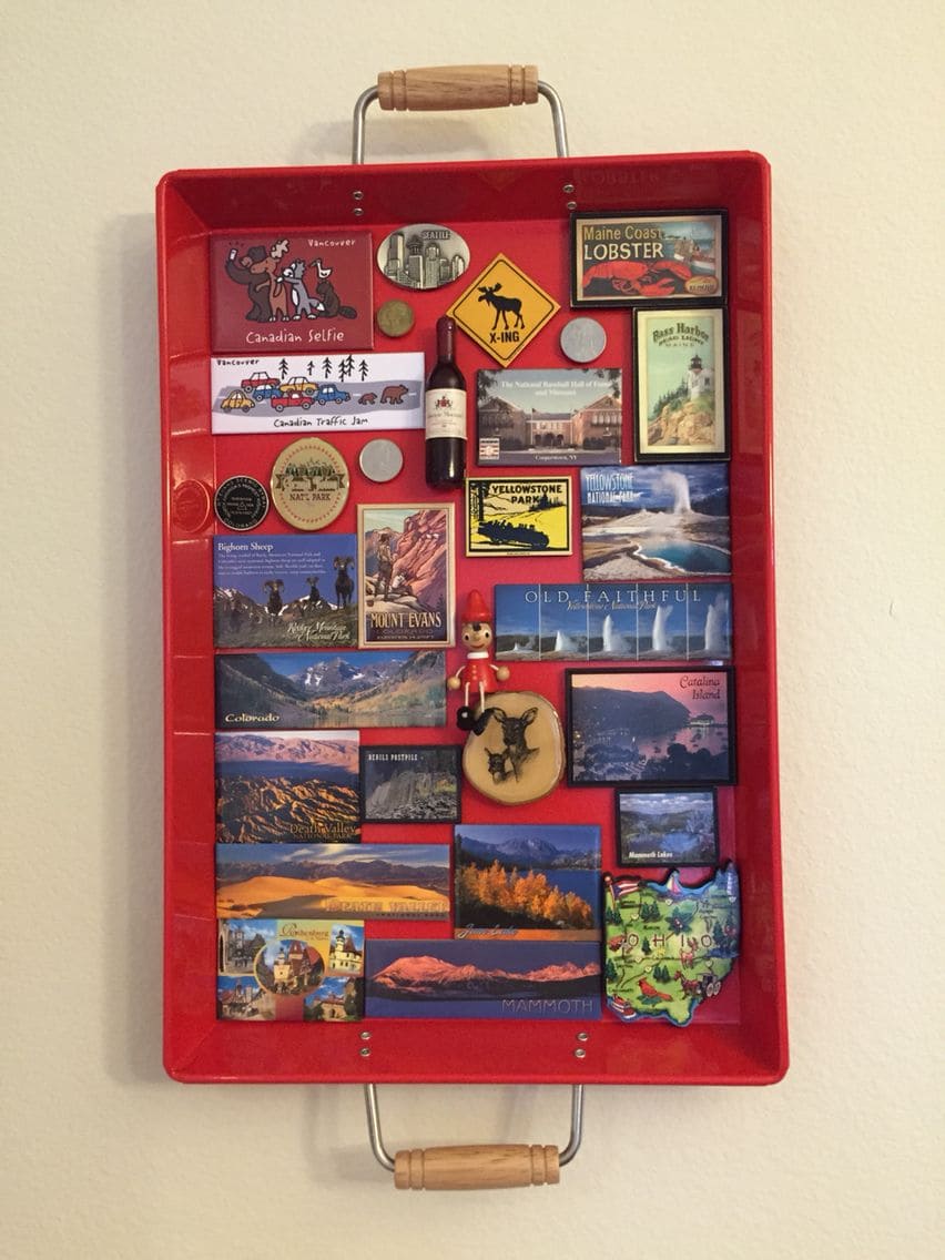 Vintage Red Tray Magnet Display