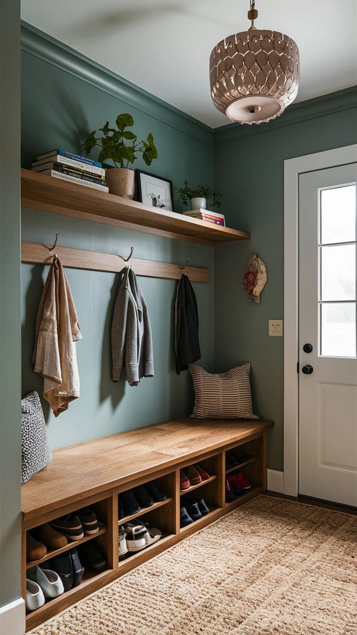Warm Modern Farmhouse Mudroom