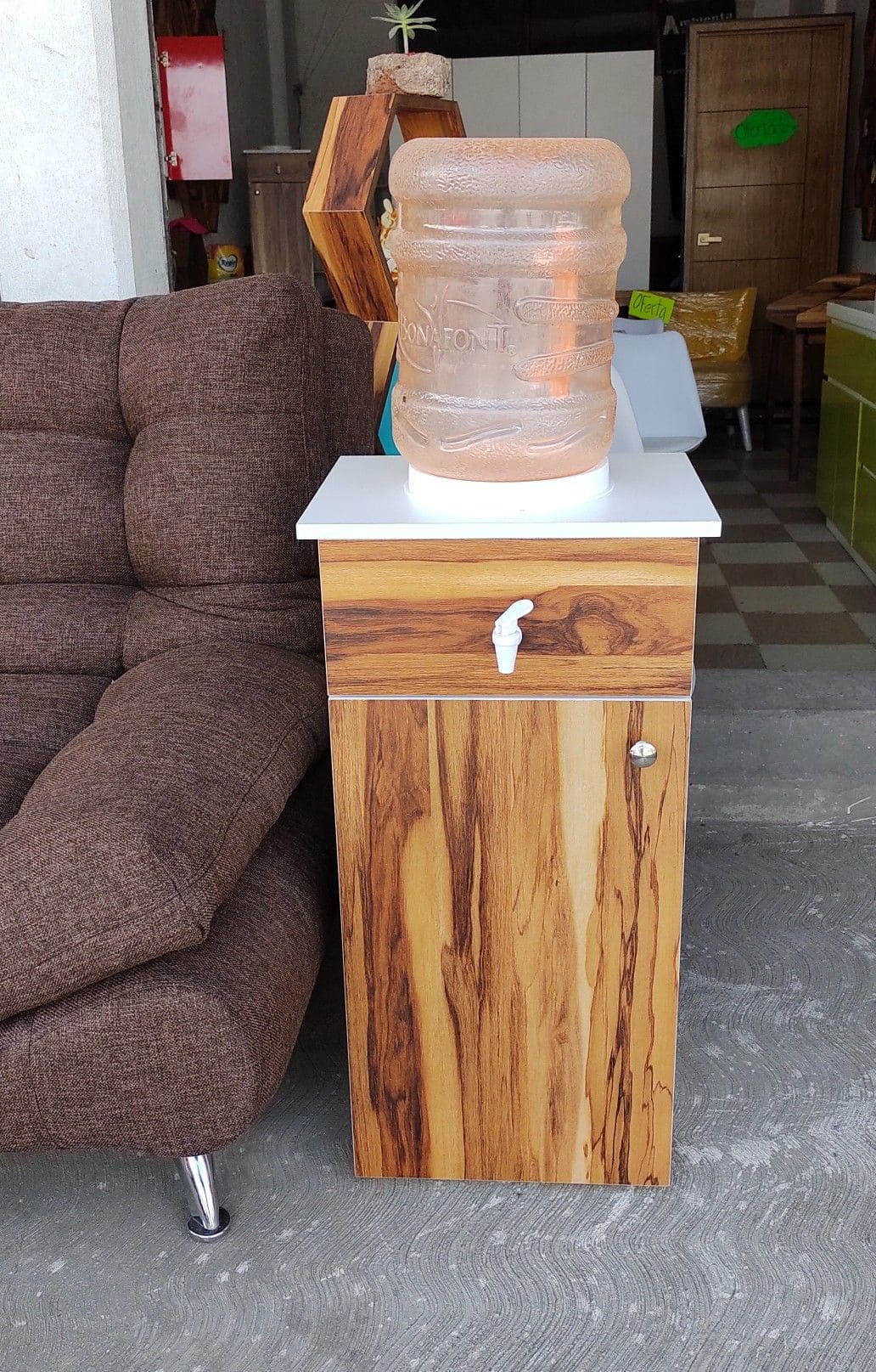 Compact Wooden Dispenser Cabinet