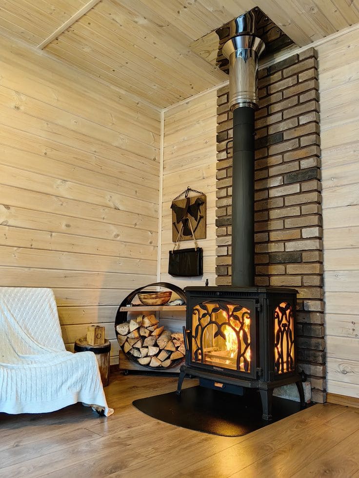 Elegant Wood Stove with Warmth and Style