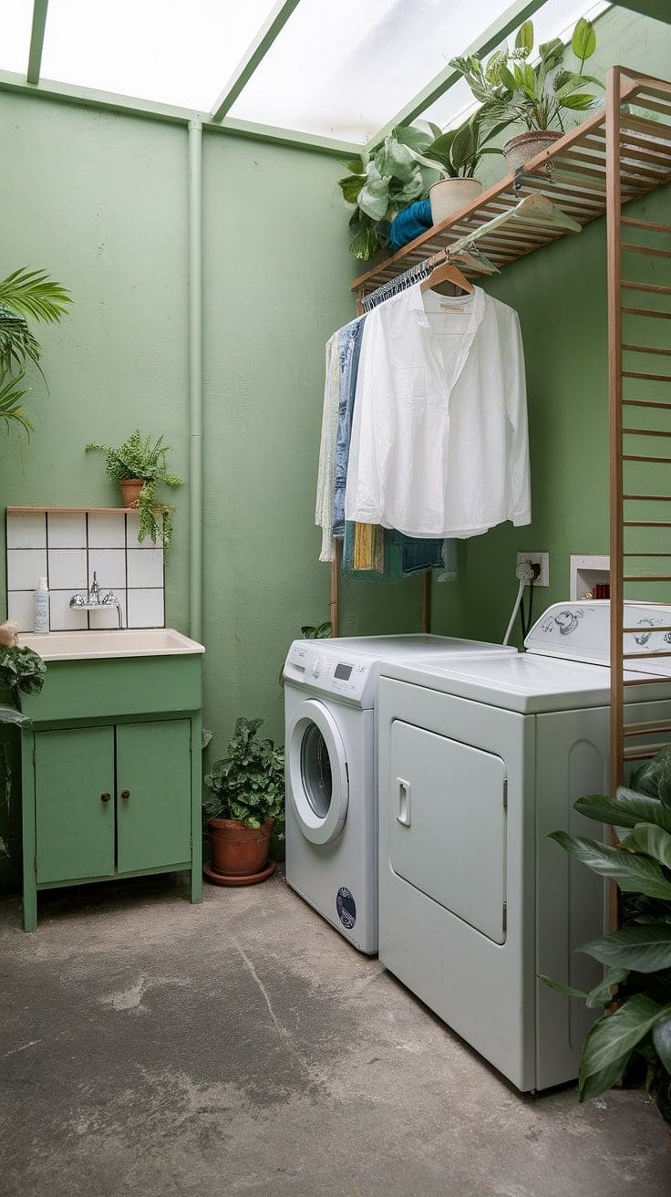 Green Garden Laundry Nook