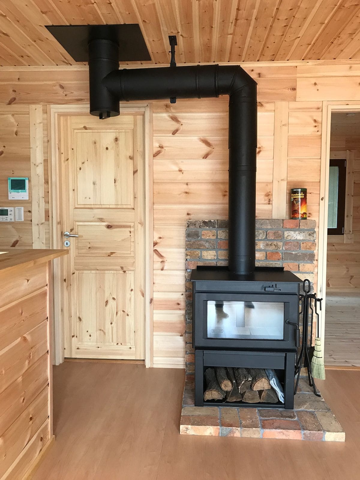 Minimalist Black Wood-Burning Stove