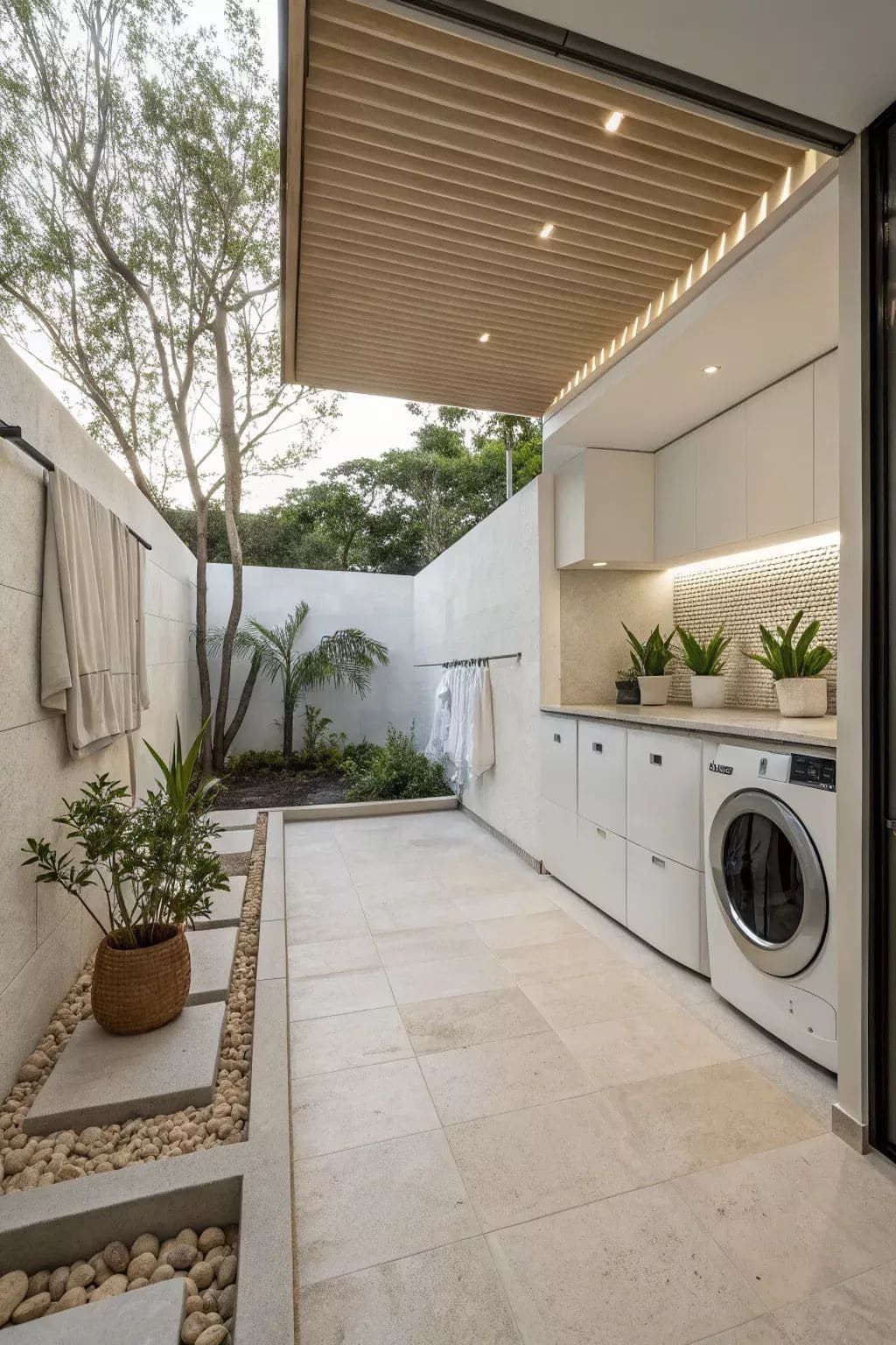 Modern Courtyard Laundry Retreat
