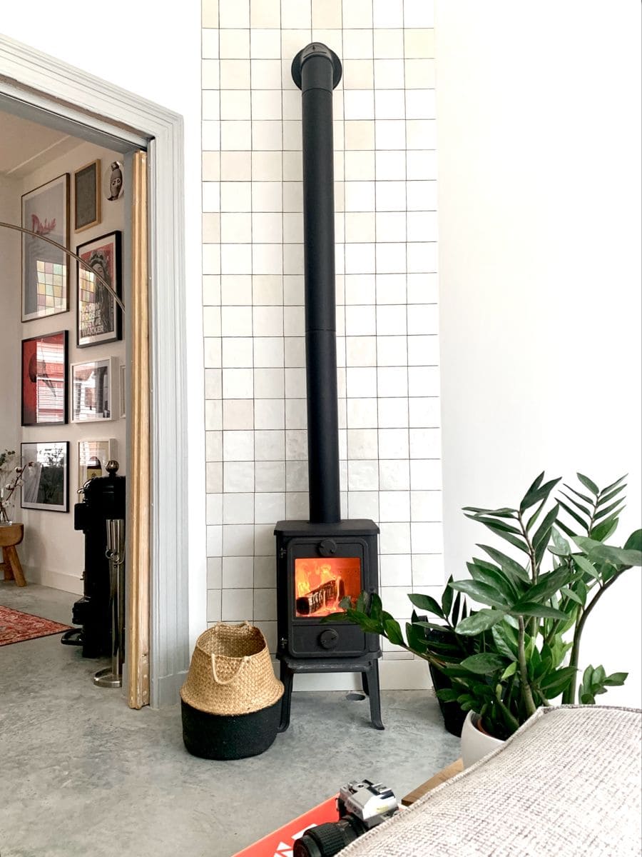 Sleek Black Wood-Burning Stove