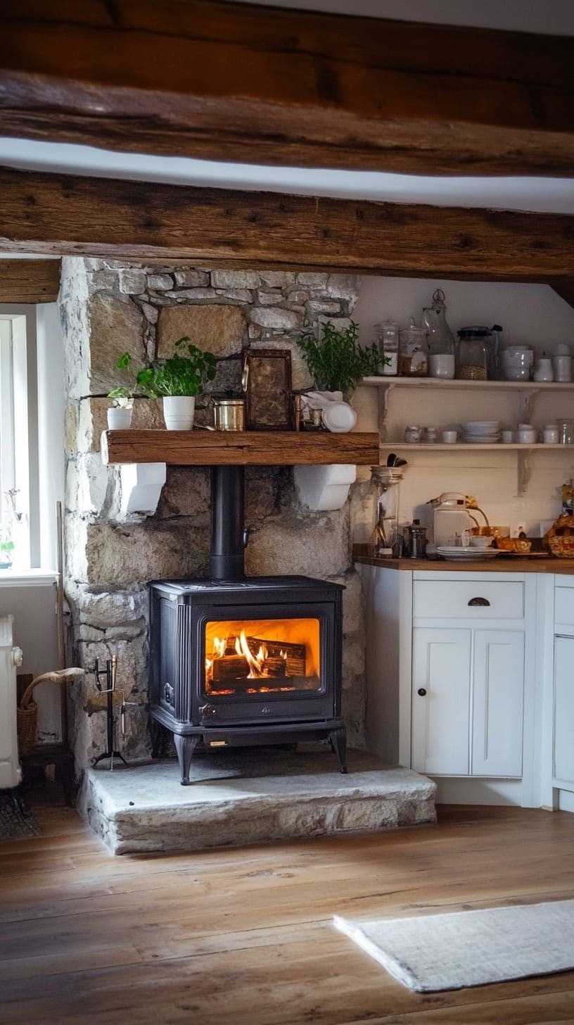 Stone-Walled Wood Stove