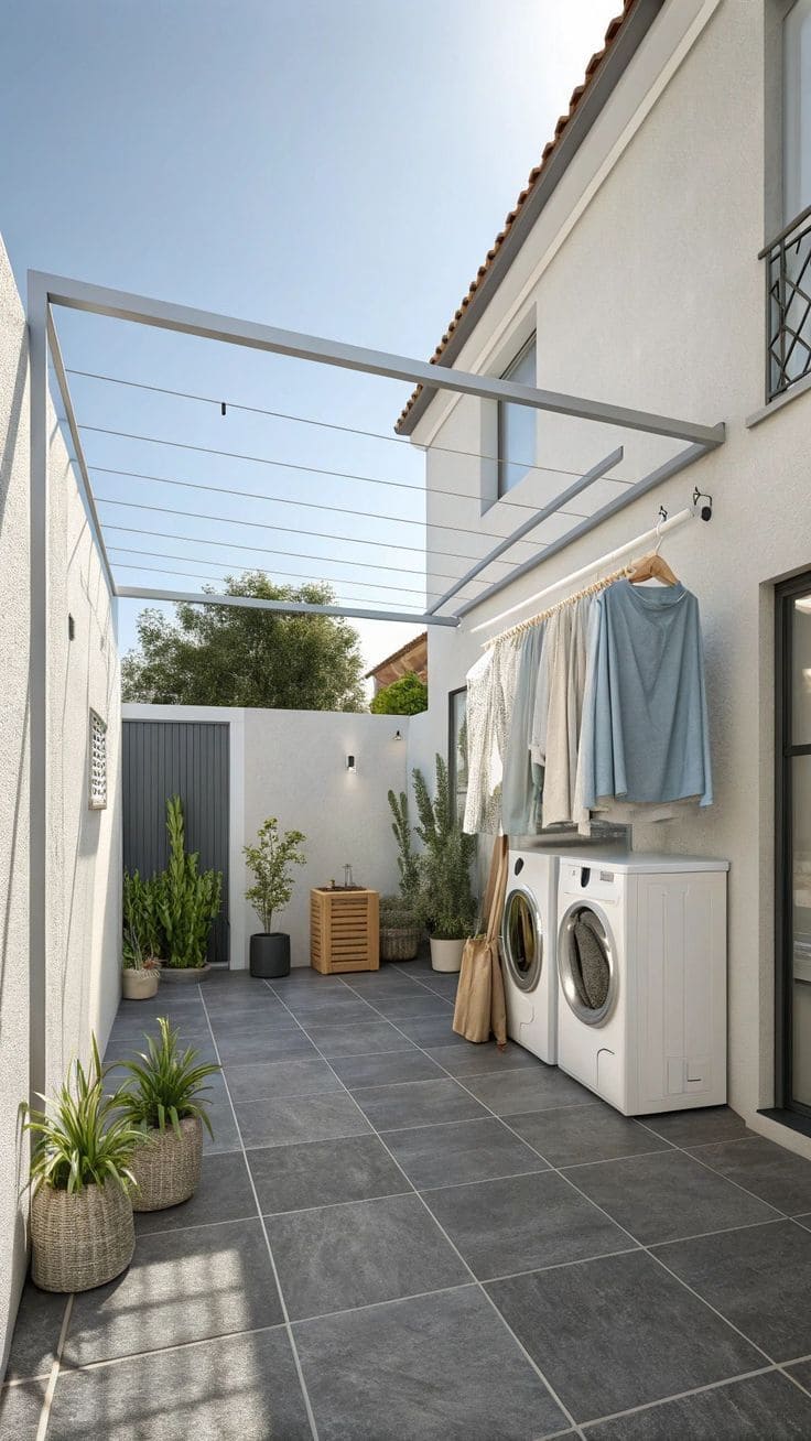 Sunlit Courtyard Laundry