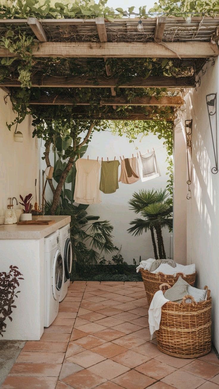 Vine-Covered Laundry Nook