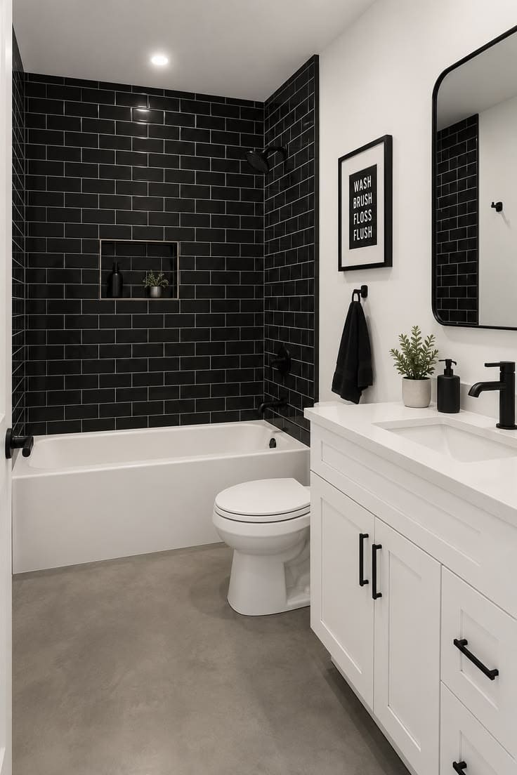 Bold Black and White Bathroom