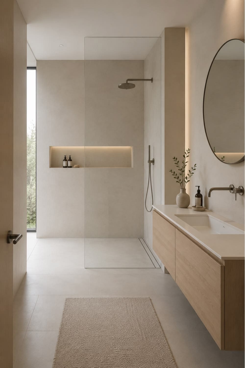 Calm Minimalist Bathroom With Natural Finishes