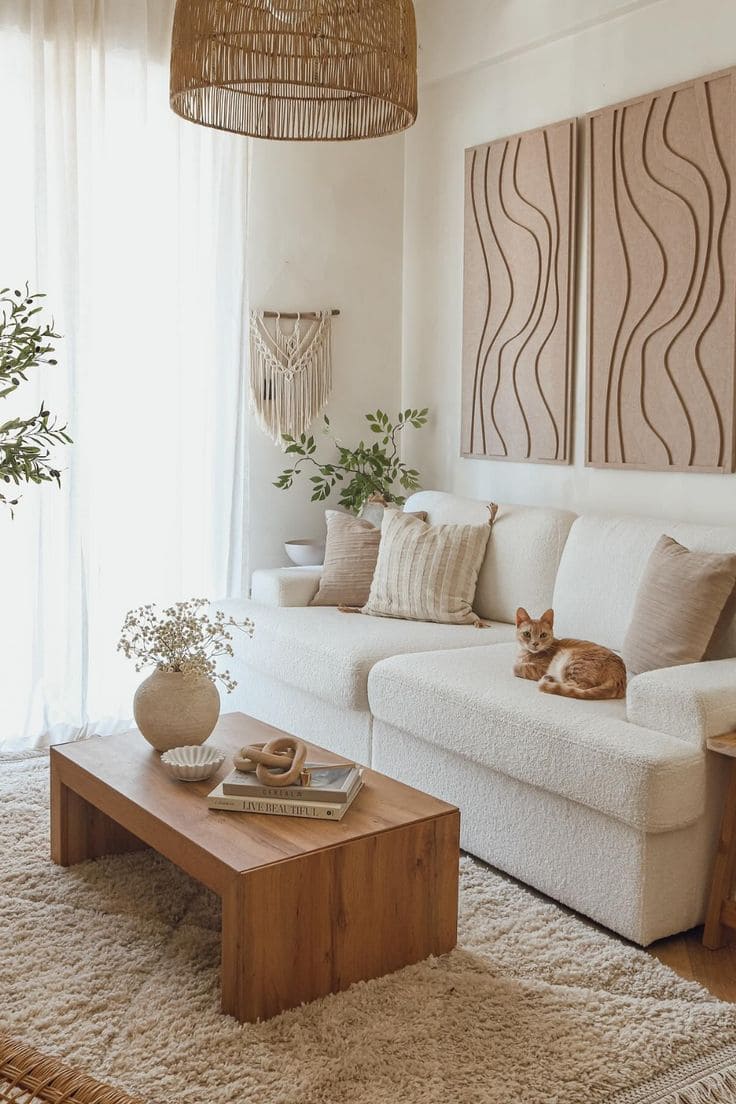 Cozy Boho Minimalist Living Room Decor