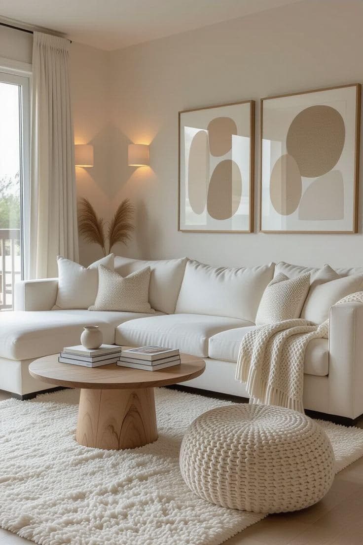Cozy Neutral Minimalist Living Room