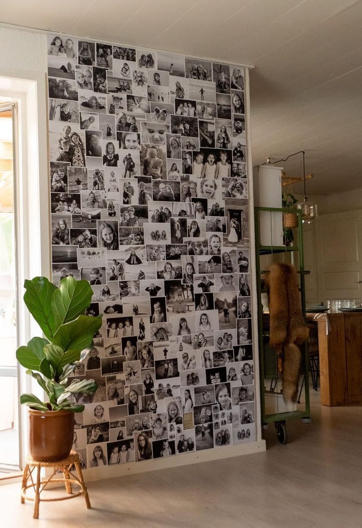 Creative Black and White Photo Wall