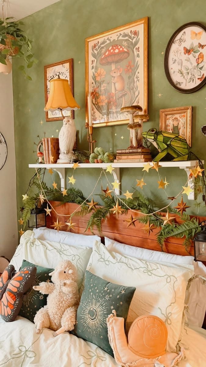 Dreamy Cottagecore Forest Bedroom With Stars