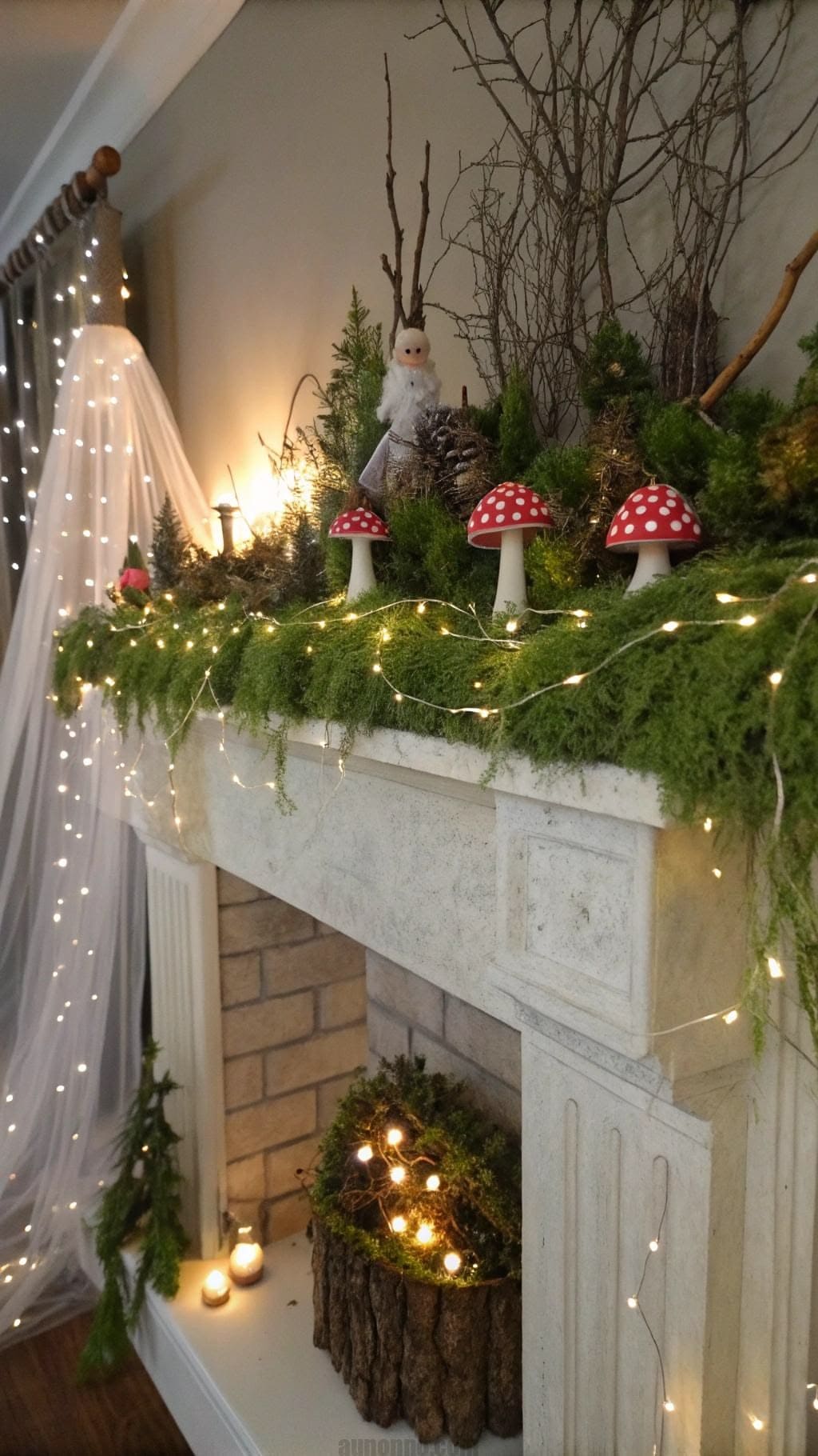 Magical Fairy Forest Fireplace Mantel Display