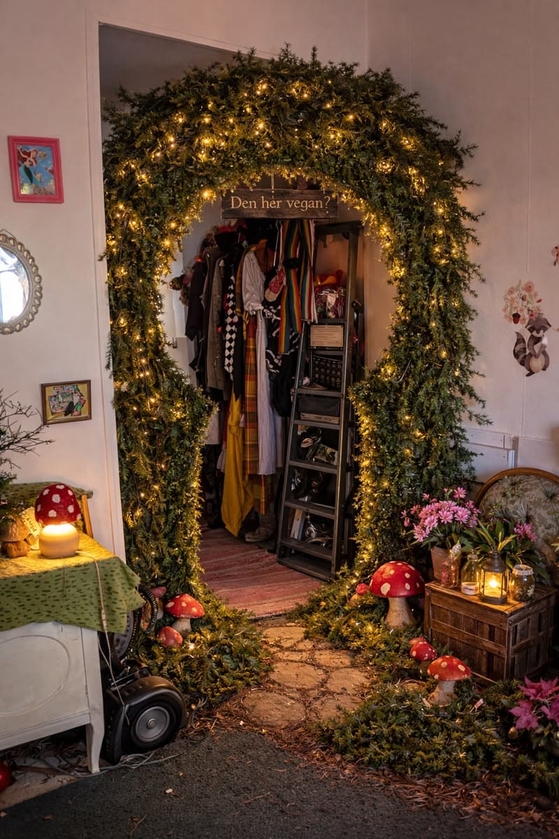 Magical Forest Portal With Glowing Greenery