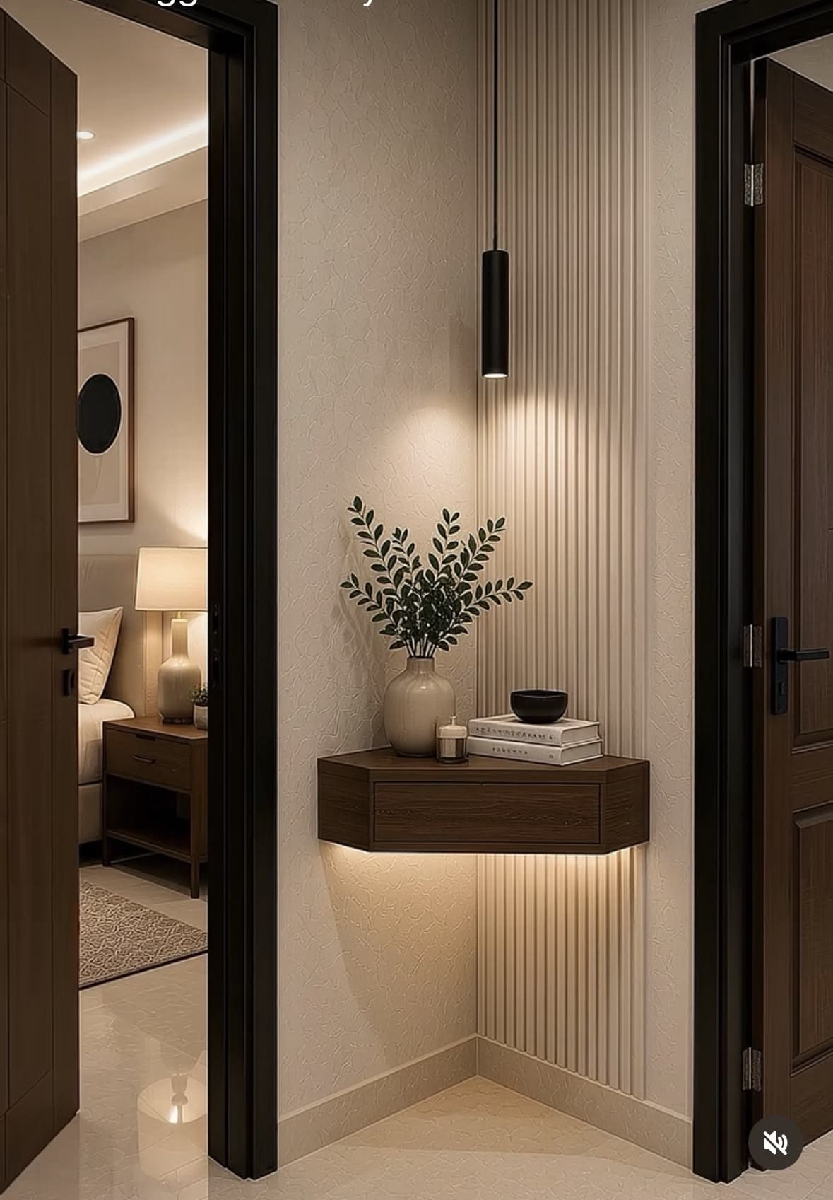 Minimalist Floating Corner Entryway Console Table