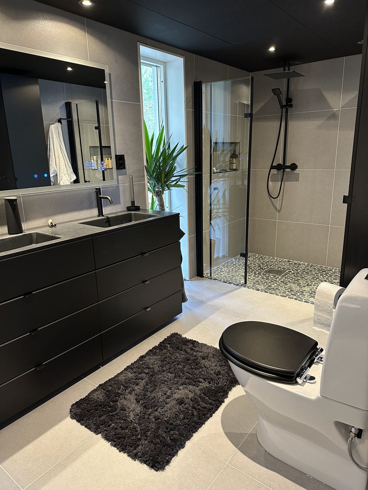 Modern Black and Gray Bathroom