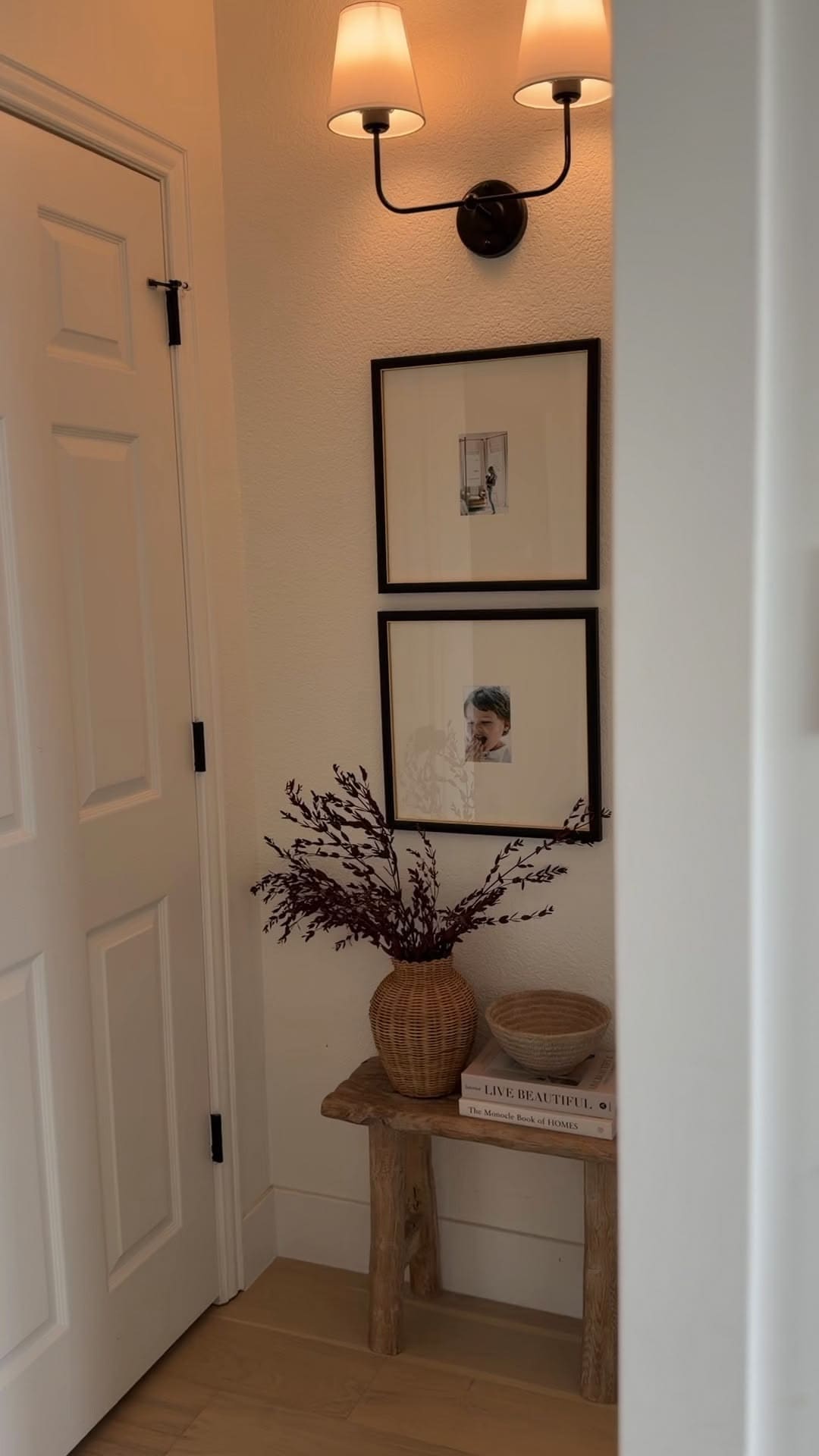 Simple Entryway Corner With Rustic Console