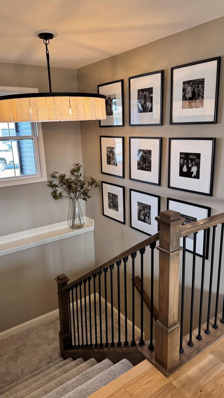 Timeless Black and White Staircase Gallery