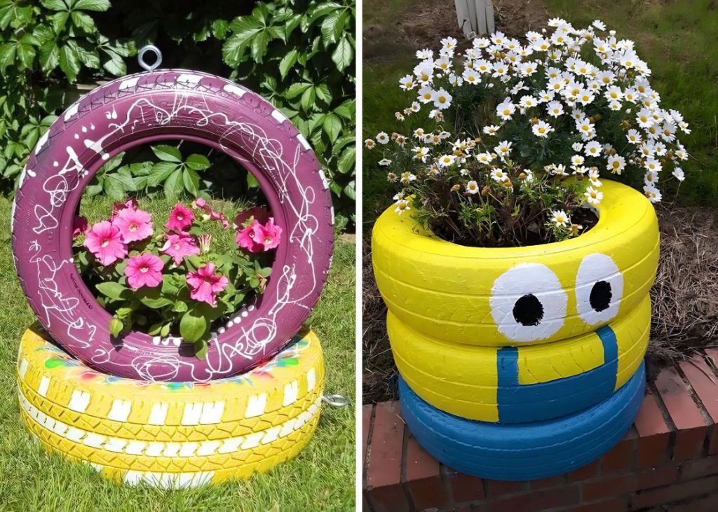 Tire Flower Planter Ideas