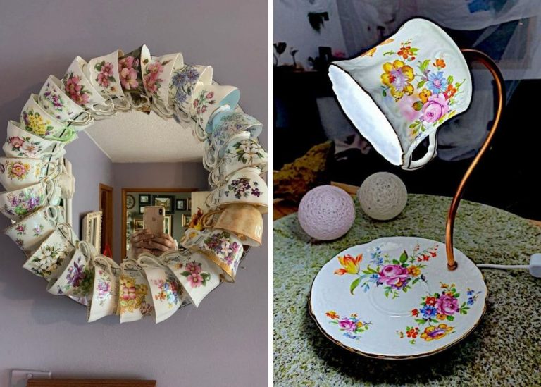 25+ Stunning Home Decor Projects to Transform Your Space with Vintage Cups and Plates