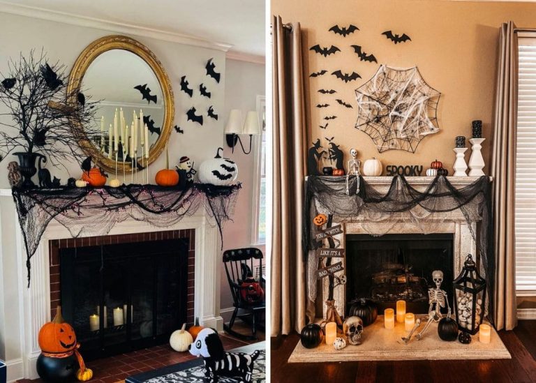 20+ Spooky & Stylish Halloween Mantel Decor Ideas to Give Your Fireplace a Haunted Glow